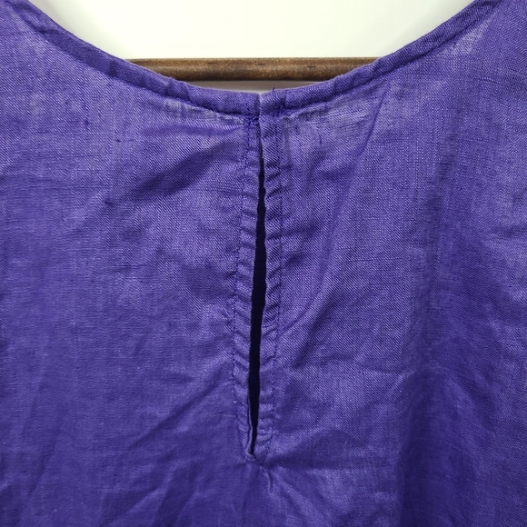 Maeve Purple Linen Tank Blouse Large - Picture 5 of 5